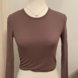 Sunday best brown ribbed long sleeve